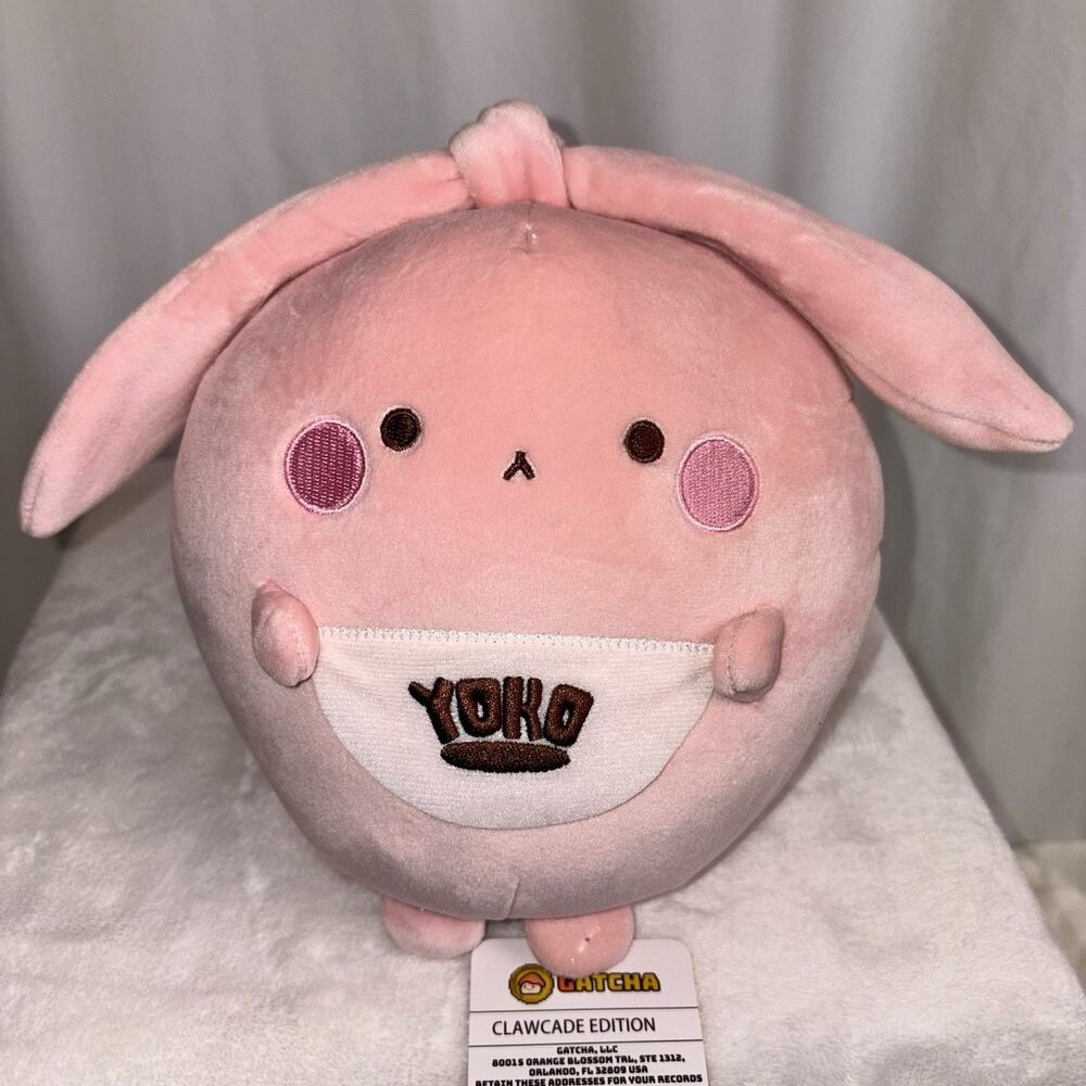 Gatcha Plush Pink Bunny Rabbit 10” Long Ears Soft Stuffed Molang Animal HTF NWT